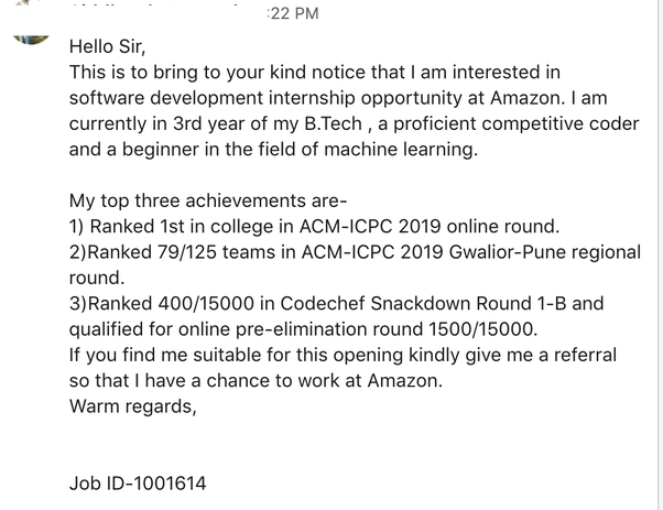 An effective referral request