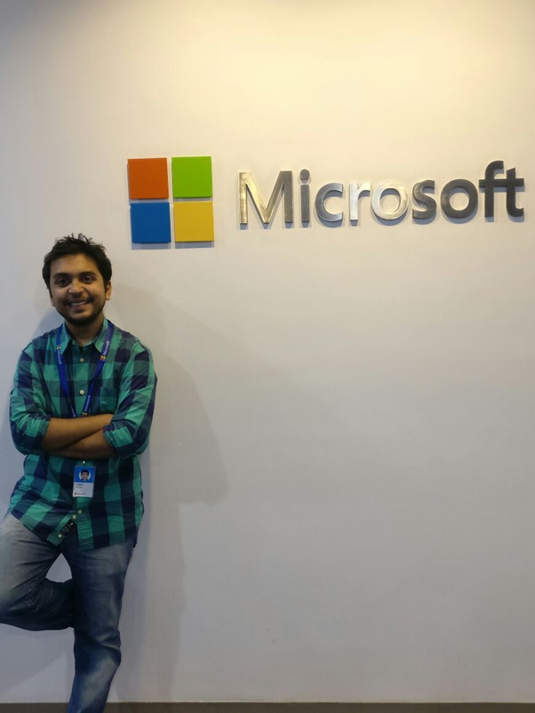 Microsoft logo on campus